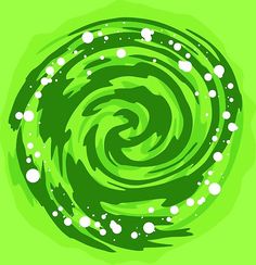 an abstract green background with white circles and bubbles in the shape of a spiral on a light green background