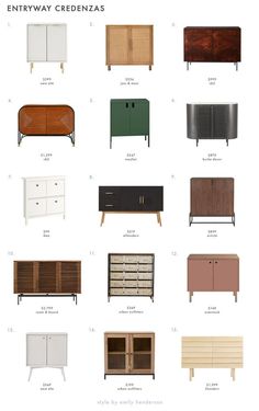 the different types of dressers and cabinets