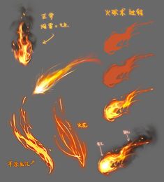 an image of fire and flames with chinese writing