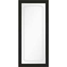 a black and white door with a mirror on the wall above it's side