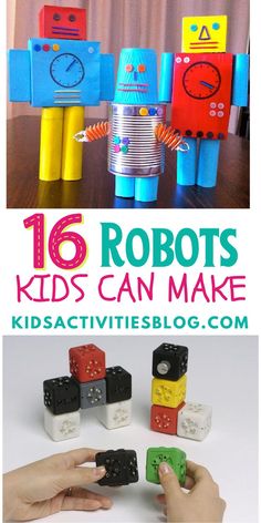 16 Robots Kids Can Make. Learn how to make robots easily! Seriously, we have found so many amazing ways to learn how to build robots. Kids of all ages, particularly older children like preschoolers, elementary ages kids, and middle aged kids, will love learning how to make robots. Whether you’re at home or in the classroom, these DIY robots are super fun to make. Robots Preschool, Make Your Own Robot, Robot Classroom, Robot Activity, Build Your Own Robot, Make A Robot, Space Preschool, Build A Robot, Robot Craft