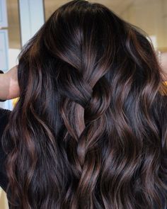 Dark Brown Multidimensional Hair, Dark Brown To Medium Brown Balayage, Winter Hair Color For Brunettes Balayage Fall Dark Brown 2023, Dark Hair Color Melt, Dimensional Brunette Red, Multi Dimensional Brunette Dark, Rich Dark Brown Hair Color With Dimension, Dark Reverse Balayage, Dimensional Dark Hair