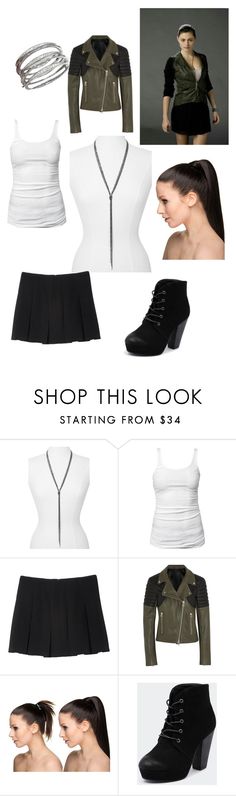 a woman in black and white clothes with the words shop this look starting from $ 34