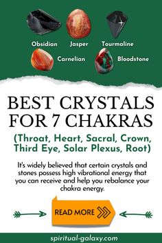 the best crystals for chakras info sheet