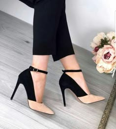 Elegant Shoes Heels, Black Mary Jane Heels, Embellished Heels