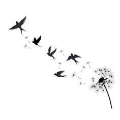 Dandelion Tattoos, Atrapasueños Tattoo, Dandelion Tattoo Design, Little Bird Tattoos, Black Bird Tattoo, Tiny Wrist Tattoos, Cross Tattoos For Women