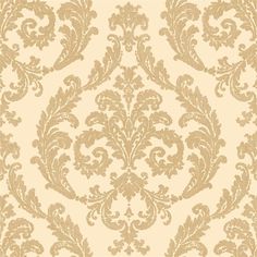 an ornate wallpaper pattern in beige and gold