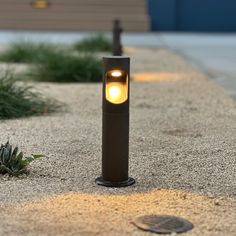 a light that is sitting on the ground