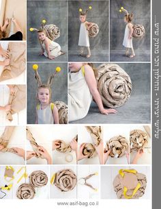 a collage of photos showing how to make an origami doll