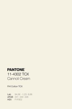 pantone 11 - 1302 tcx cannoli cream fil cotton tox