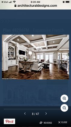 an open floor plan is shown on the app store's home page, which includes photos and text