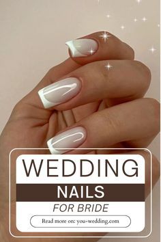 wedding nails for brides with white tips