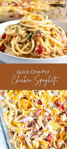 Quick One-Pot Chicken Spaghetti – Yummy and fully One Pot Chicken Spaghetti, Creamy Chicken Spaghetti, Chicken Spaghetti Casserole, Leftover Rotisserie, Chicken Spaghetti Recipes, Spaghetti Casserole, Leftover Rotisserie Chicken, One Pot Chicken, Chicken Spaghetti