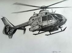 a drawing of a helicopter flying in the sky