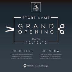 the store name and logo for grand opening