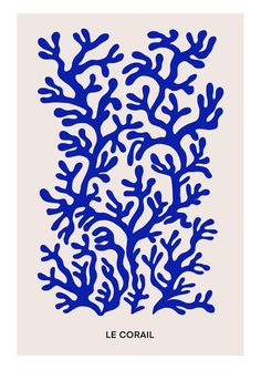 blue corals on a white background with the words le corall written in french