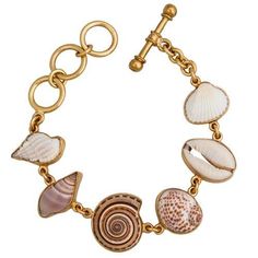 With its unique multi-shell design, this bracelet is sure to make a statement and add a fun, quirky touch to any outfit. Perfect for those who love to embrace their playful side! DETAILS: Shells: Approx. 15mm-20mm x 17mm-24mm Bracelet Adjustable From: 6.75" - 7.75" Handcrafted by Artisans in Mexico. Lead-Free, Nickel Free, Hypoallergenic. Baked lacquer finish to protect the metal from turning or tarnishing. All Charles Albert pieces are Signed/Hallmarked. Note: Due to the one-of-a-kind nature of Seashell Hunting, Chunky Twists, Cowry Shell, Starfish Necklace, Turtle Pendant, Shell Bracelet, Girls Necklaces, Mother Pearl, Shell Earrings