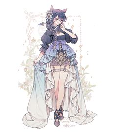 Dress Reference, Dress Sketches, Fantasy Fashion, Anime Outfits, Design Sketch, Fashion Drawing, Dream Dress, Persona