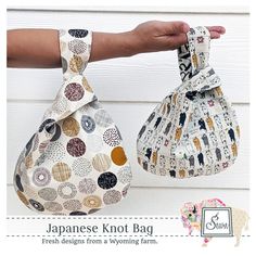 the japanese knot bag pattern is easy to sew and can be used as a purse