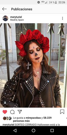 Halloween Makeup Diy Tutorial, Catrina Costume, Mexican Halloween, Halloween Makeup Diy, Diy Kostüm, Pretty Halloween, Halloween Party Outfits, Elegant Halloween