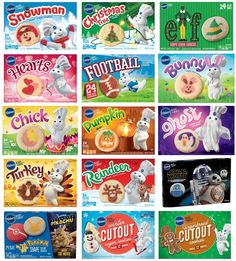 many different flavors of candy are shown in this image with the caption for each one