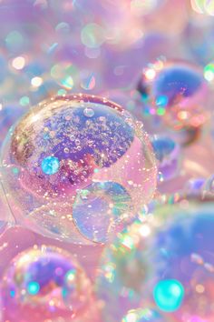 Colorful, iridescent bubbles floating in a dreamy, pastel-hued background. Magic World Aesthetic, Ethereal Love, Ethereal Core, World Aesthetic, Pastel Clouds, Ethereal Aesthetic, Collage Art Projects, Magic World, World Of Wonder