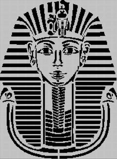 an image of the egyptian god tutane with two birds on his neck and head