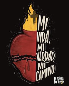 an image of a heart with the words i'm vida mi verado na camino on it