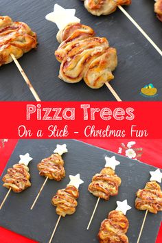 pizza trees on a stick - christmas fun