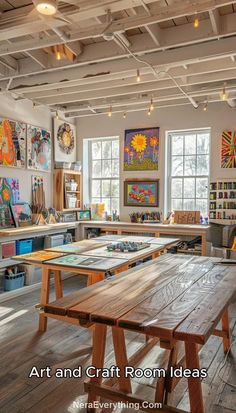 #homeoffice #productivity #workspace #homework #interiordesign #inspire #workfromhome #motivation #organization #homedecor Art And Craft Room, Garage Art Studio, Craft Room Ideas, Crafts 2024, Creative Studio Space, Artist Workspace, Small Art Studio, Practical Furniture, Vibrant Decor