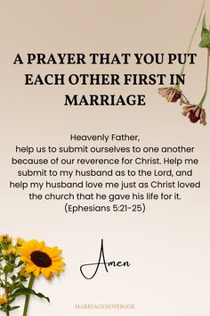 a prayer for the first marriage with sunflowers