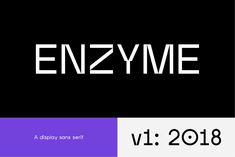 the words enzyme are displayed in white and purple on black, with an image of