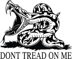 the don't tread on me sticker is shown with an image of a snake