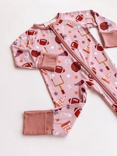 pink game day bamboo romper double zipper for easy diaper changes 96% Viscose from Bamboo / 4% Lycra Care: Machine wash cold, tumble dry low Clothes Country, Baby Clothes Country, Bamboo Shop, Pink Games, Cute Bedroom Ideas, Baby Inspiration, Matching Mom, Baby Must Haves, Fall Feels