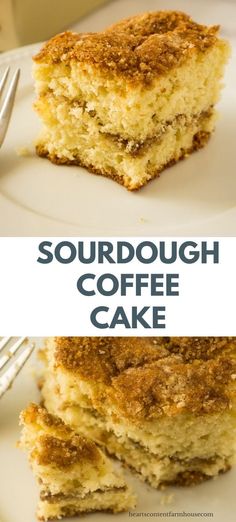 this is an image of two pieces of sourdough coffee cake