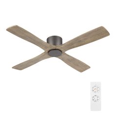 PRICES MAY VARY. MINIMALIST STYLE: Built with four solid gray blades, this ceiling fan juxtaposes the rustic character of its wood grains against a neat minimalist silhouette. With a timeless design, the flush mount ceiling fan brings a warm and natural feel to any modern home. SOLID WOOD BLADES: Enjoy a 54-inch blade span at a 8-degree blade pitch. Crafted from solid wood that helps ensure highly efficient and quiet air delivery. The wood blades are resistant to warping from environmental condi Low Profile Ceiling Fan With Light, Modern Ceiling Fan Bedroom Lowe's, Modern Ceiling Fan Lowe's, Modern Ceiling Fan Bedroom Wood, Ceiling Fans Without Lights Hunter Fan Company, Ceiling Fan Without Light, Modern Wood Flushmount Ceiling Fan, Hugger Ceiling Fan, Room Fan