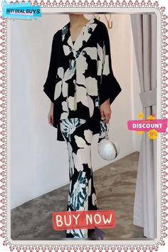 Loose Urban Floral V Neck Long Sleeve Blouse Elegant V-neck Printed Sets, Elegant Floral Print Evening Sets, Elegant Multicolor V-neck Sets, Summer Evening V-neck Set, Elegant Multicolor Evening Sets, Spring Evening V-neck Sets, Spring Evening Sets With V-neck, Elegant Printed Sets For Party, Elegant Multicolor Evening Blouse