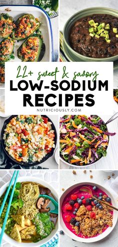 20+ Flavorful Low-Sodium Recipes (Vegan) – Nutriciously Low Calorie Low Salt Recipes, Low Sodium Meals That Taste Good, Low Sodium Clean Eating Recipes, Low Sodium And Cholesterol Meals, Foods With No Sodium, Salt Free Vegetarian Recipes, No Sodium Appetizers, Easy Low Salt Dinner Recipes