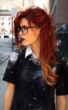 Brown to Red Ombre Hair | LOVE this last look- red into blonde ombre. maybe i'll save this ... Trendy We Fryzurach, Red Ombre Hair, Red To Blonde, Hair Chalk, Ombré Hair, Hair And Beauty, Red Hair Color, Long Hairstyles, Blonde Ombre