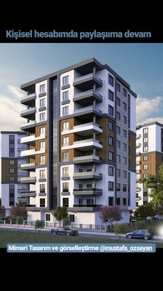 an apartment building with multiple balconies and windows