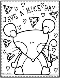 a mouse with hearts and the words have a nice day