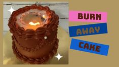 there is a cake that has been made to look like a burning candle