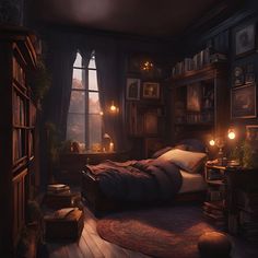 Dark academia bedroom ideas Dark Academia Bedroom Aesthetic, Academia Bedroom Aesthetic, Dark Academia Bedroom Decor, Dark Academia Bedroom Ideas, Bedroom Inspirations For Small Rooms, Dark Academia Bedroom, Academia Bedroom, Room Ideas Aesthetic, Enchanted Home