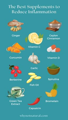 The Best Supplements to Reduce Inflammation Infographics Supplements For Inflammation, Inflammation Remedies, Curcumin Supplement