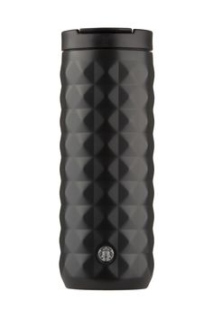 thermos is designed to look like an argyle pattern, and has a black lid