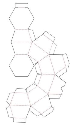 an open box with three sides cut out to look like hexagonals