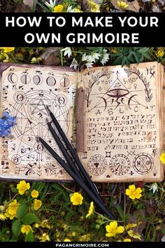 Book Of Shadows Ideas How To Make A, Diy Witch Grimoire, Witch Spell Book Diy, Making A Spell Book, Diy Witch Journal, How To Create Your Own Grimoire, How To Do Magic Spells, Grimoire Pages Ideas Art Journals, Wiccan Grimoire Ideas