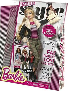 the barbie doll is in its box and it looks like she's ready to go shopping