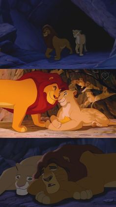 the lion king and his cubs from disney's live - in - the - wild