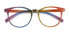 Rainbow round eyeglasses available in variety of colors to match any outfit. These stylish full-rim, small sized plastic eyeglasses include free single-vision prescription lenses, a case and a cleaning cloth. 80’s Fashion, Glasses For Women, Round Eyeglasses, Inspo Board, Prescription Eyeglasses, Sunglasses & Glasses, Eye Glasses, Prescription Lenses, Cleaning Cloth